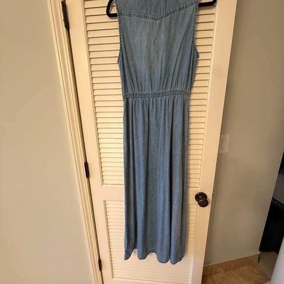 GAP Light Blue Denim Sleeveless Maxi Dress - Picture 7 of 8
